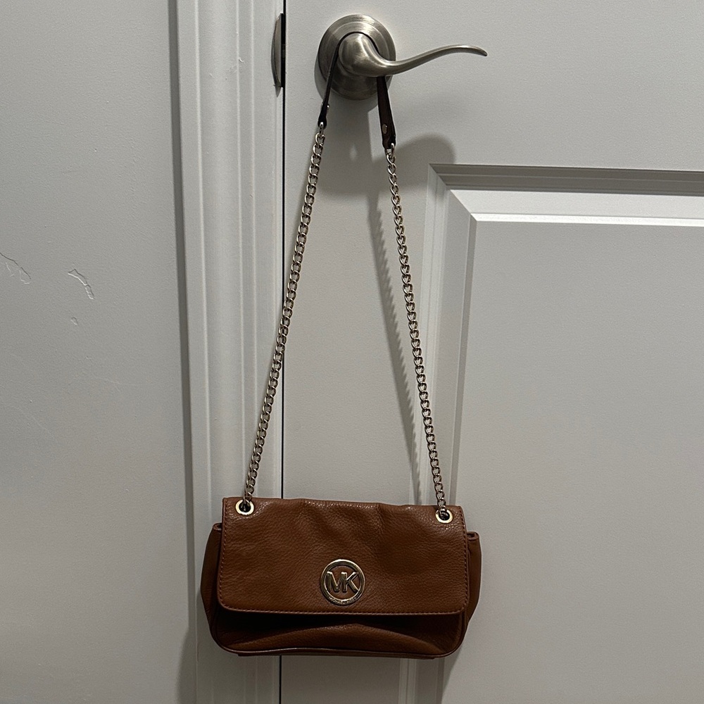 Michael Kors Tan Leather Chain Shoulder Bag